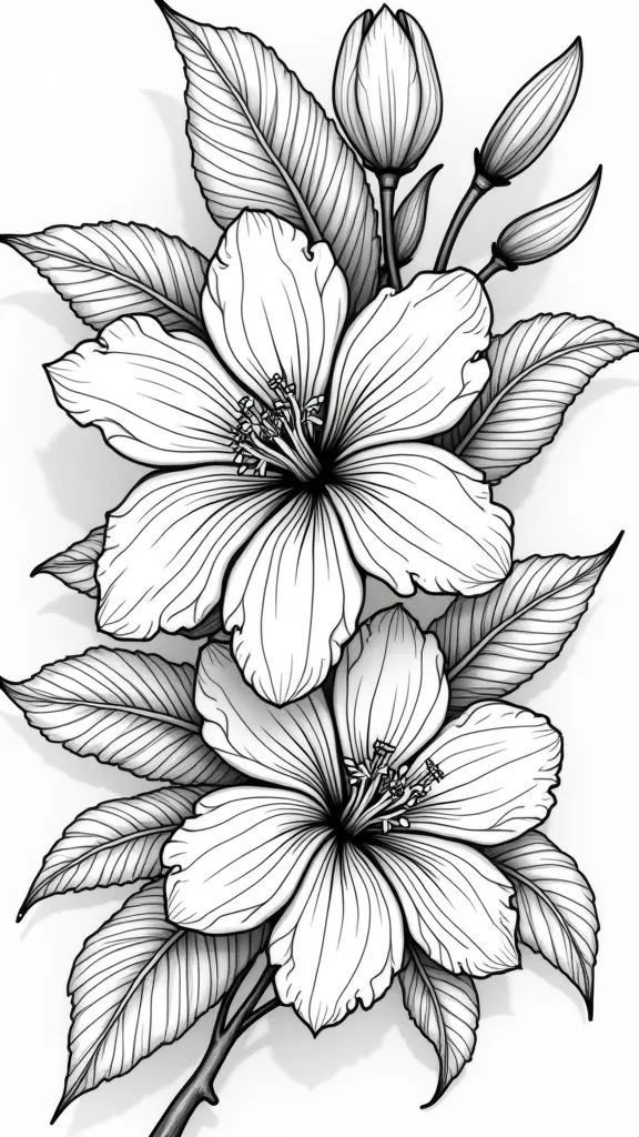 coloriage de fleur d’orange